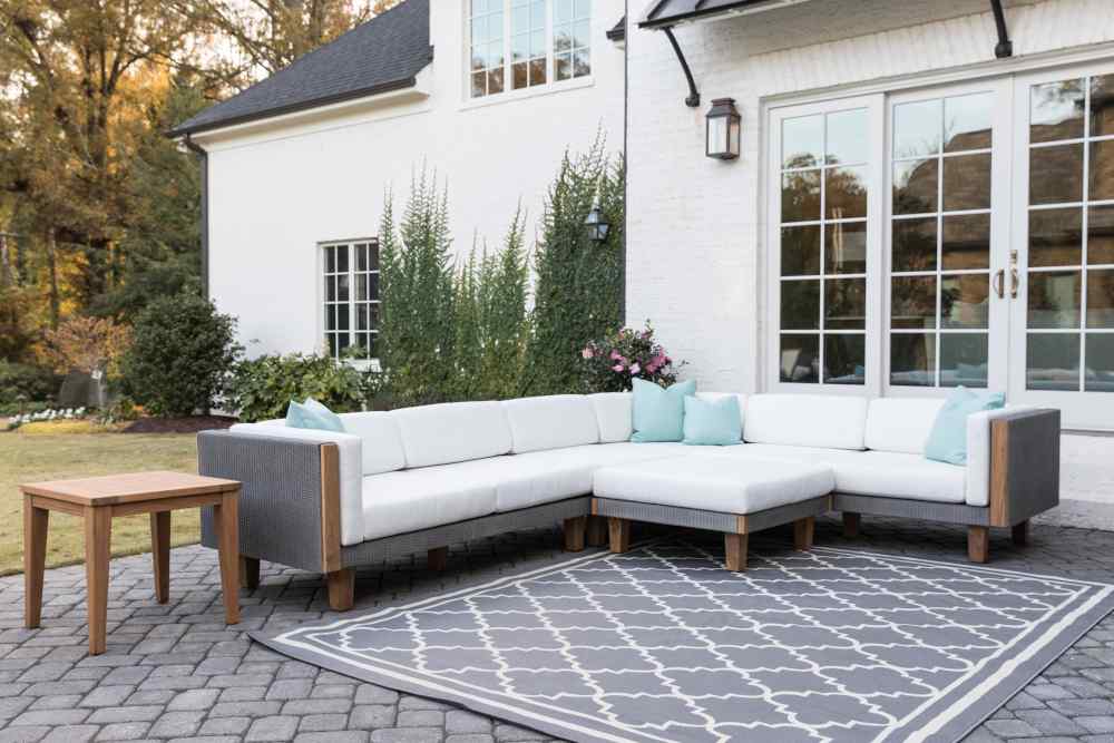 Teak Square Tapered Leg Outdoor End Table