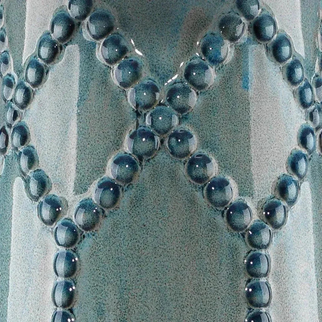 Teal Ceramic Hobnail Table Lamp - LOOMLAN - Jamie Young - Table Lamps