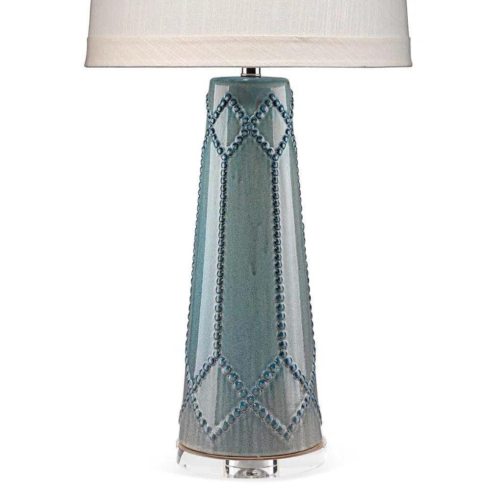 Teal Ceramic Hobnail Table Lamp - LOOMLAN - Jamie Young - Table Lamps