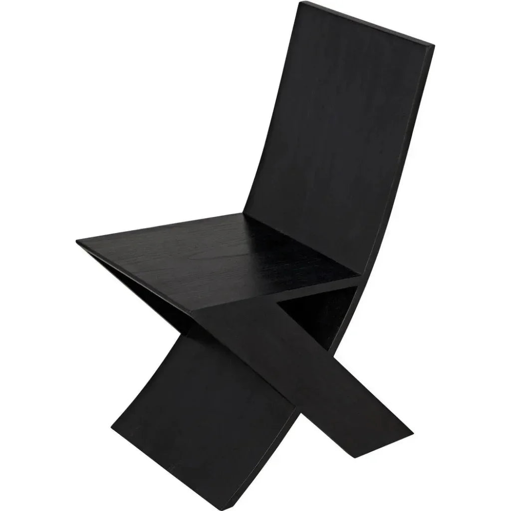 Tech Wood Black Armless Chair - LOOMLAN - Noir - Accent Chairs