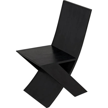 Tech Wood Black Armless Chair - LOOMLAN - Noir - Accent Chairs
