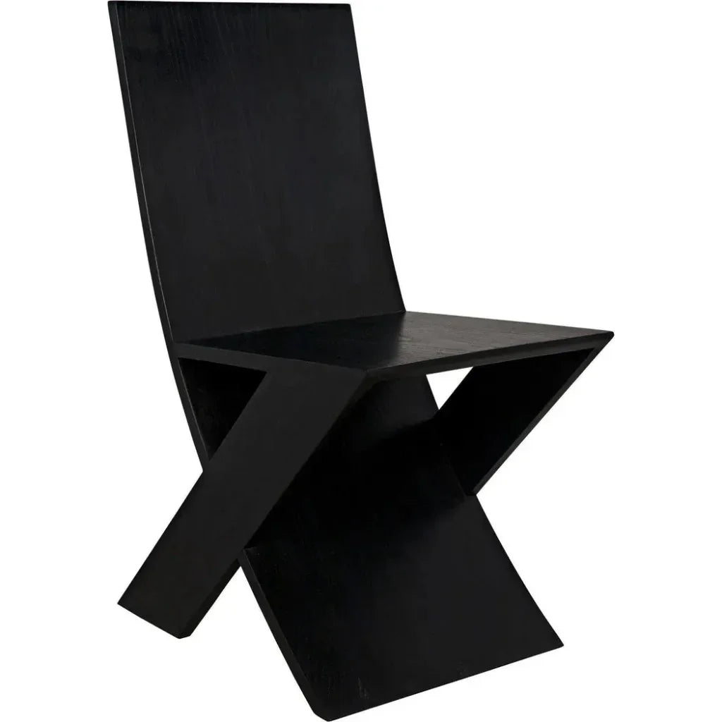 Tech Wood Black Armless Chair - LOOMLAN - Noir - Accent Chairs