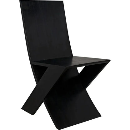 Tech Wood Black Armless Chair - LOOMLAN - Noir - Accent Chairs