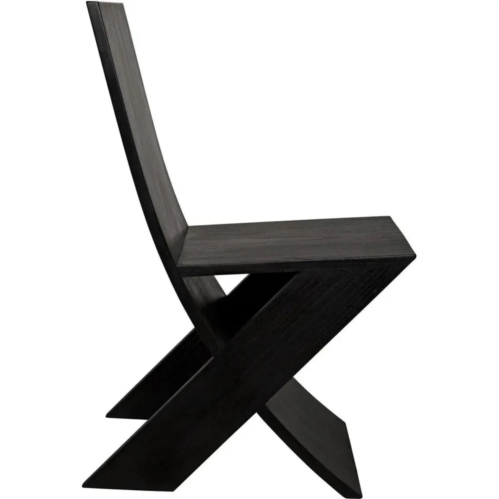 Tech Wood Black Armless Chair - LOOMLAN - Noir - Accent Chairs