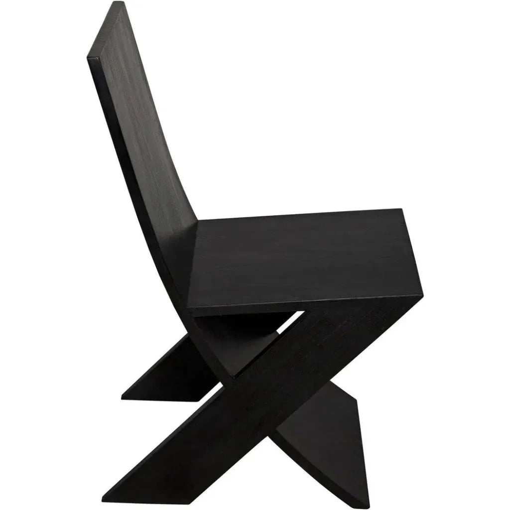 Tech Wood Black Armless Chair - LOOMLAN - Noir - Accent Chairs