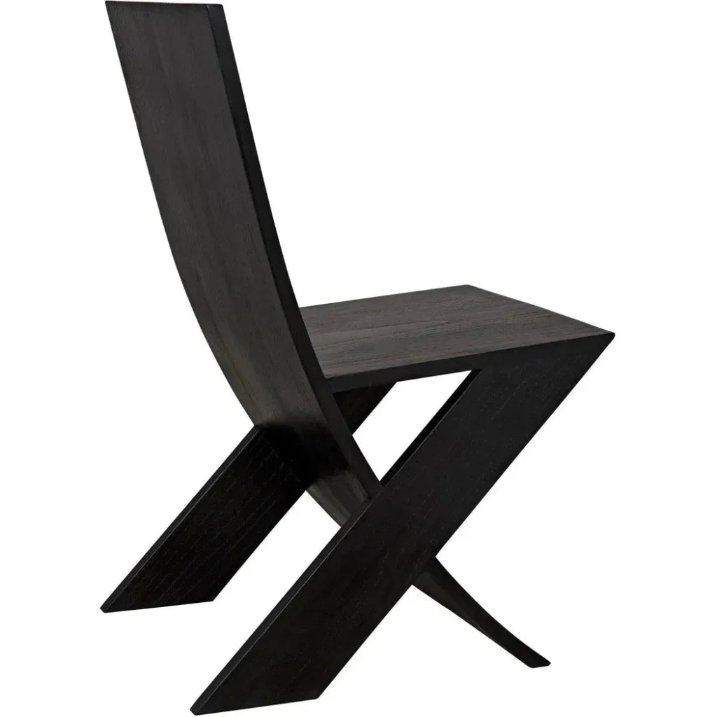 Tech Wood Black Armless Chair - LOOMLAN - Noir - Accent Chairs