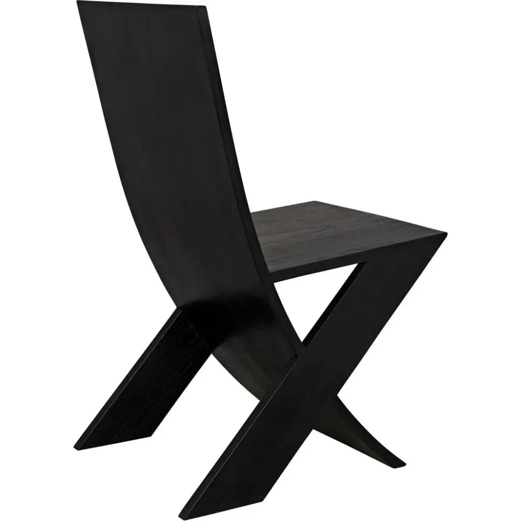 Tech Wood Black Armless Chair - LOOMLAN - Noir - Accent Chairs