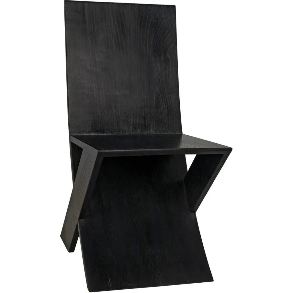 Tech Wood Black Armless Chair - LOOMLAN - Noir - Accent Chairs