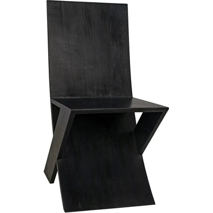 Tech Wood Black Armless Chair - LOOMLAN - Noir - Accent Chairs