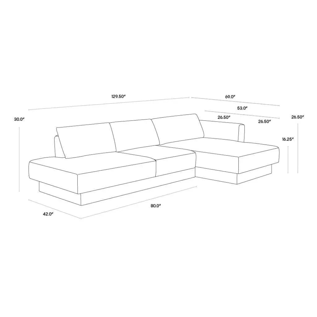Tecoma Fabric Sofa Chaise-Modular Sofas-SUNPAN-LOOMLAN