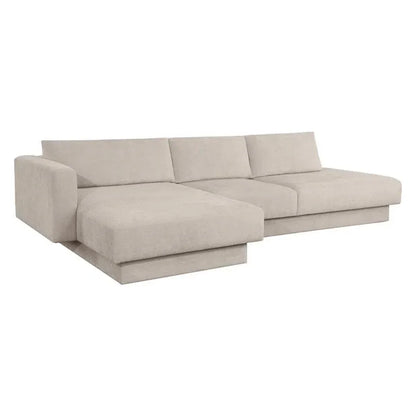 Tecoma Fabric Sofa Chaise-Modular Sofas-SUNPAN-Danny Cream-Left Facing-LOOMLAN