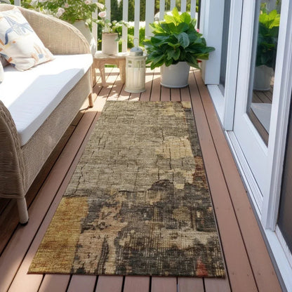 Tektar Brown Washable Indoor - Outdoor Rug - LOOMLAN - LOOMLAN Rugs - Outdoor Rugs
