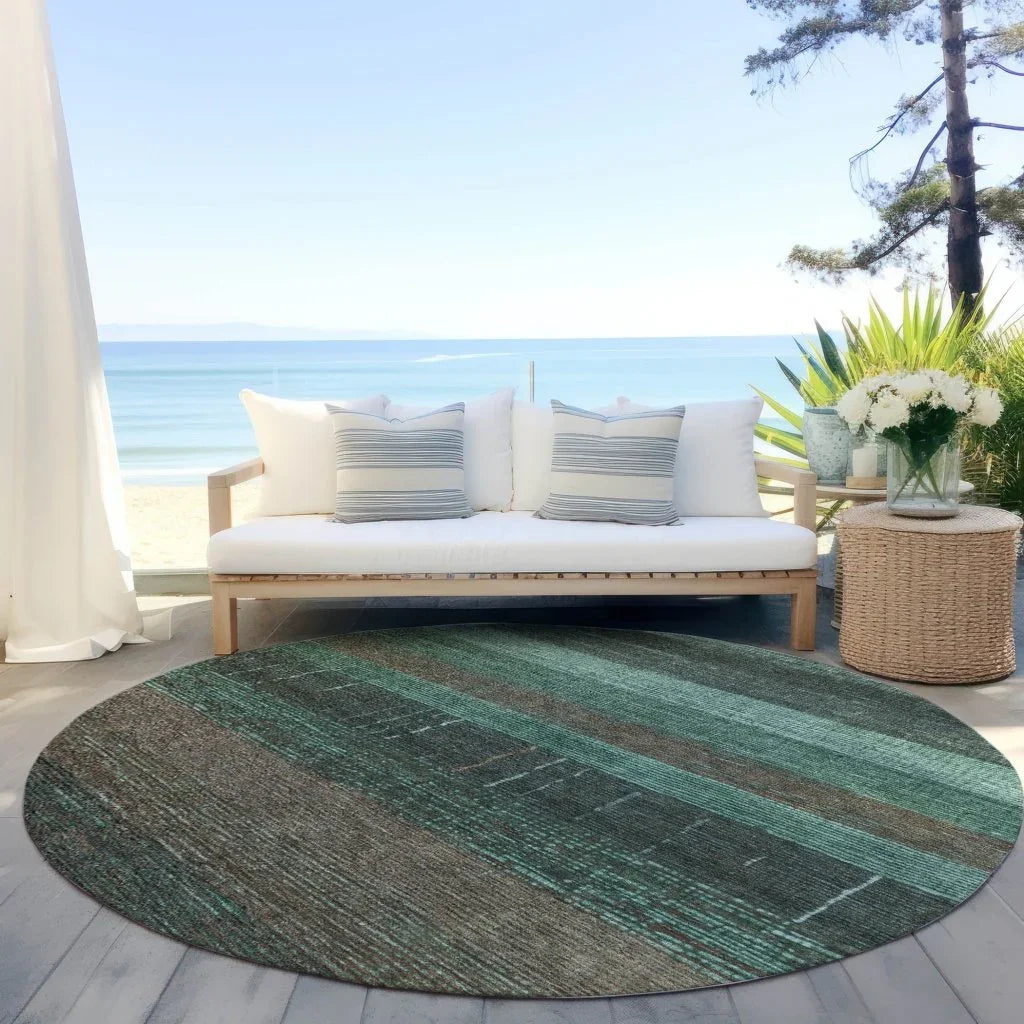Tembira Teal Washable Indoor - Outdoor Rug - LOOMLAN - LOOMLAN Rugs - Outdoor Rugs