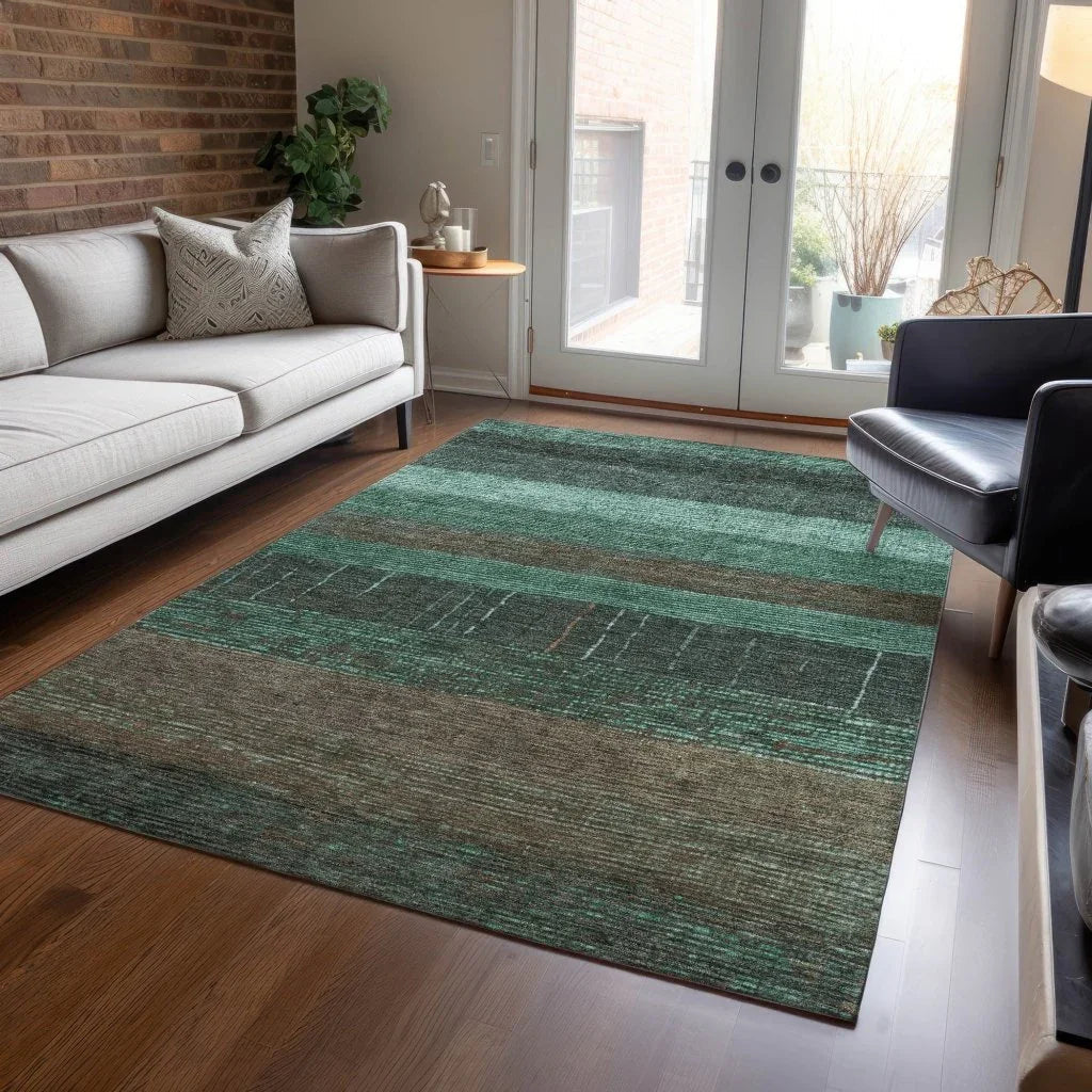 Tembira Teal Washable Indoor - Outdoor Rug - LOOMLAN - LOOMLAN Rugs - Outdoor Rugs