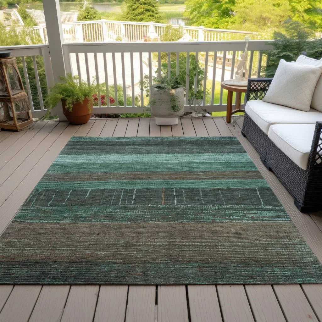 Tembira Teal Washable Indoor - Outdoor Rug - LOOMLAN - LOOMLAN Rugs - Outdoor Rugs
