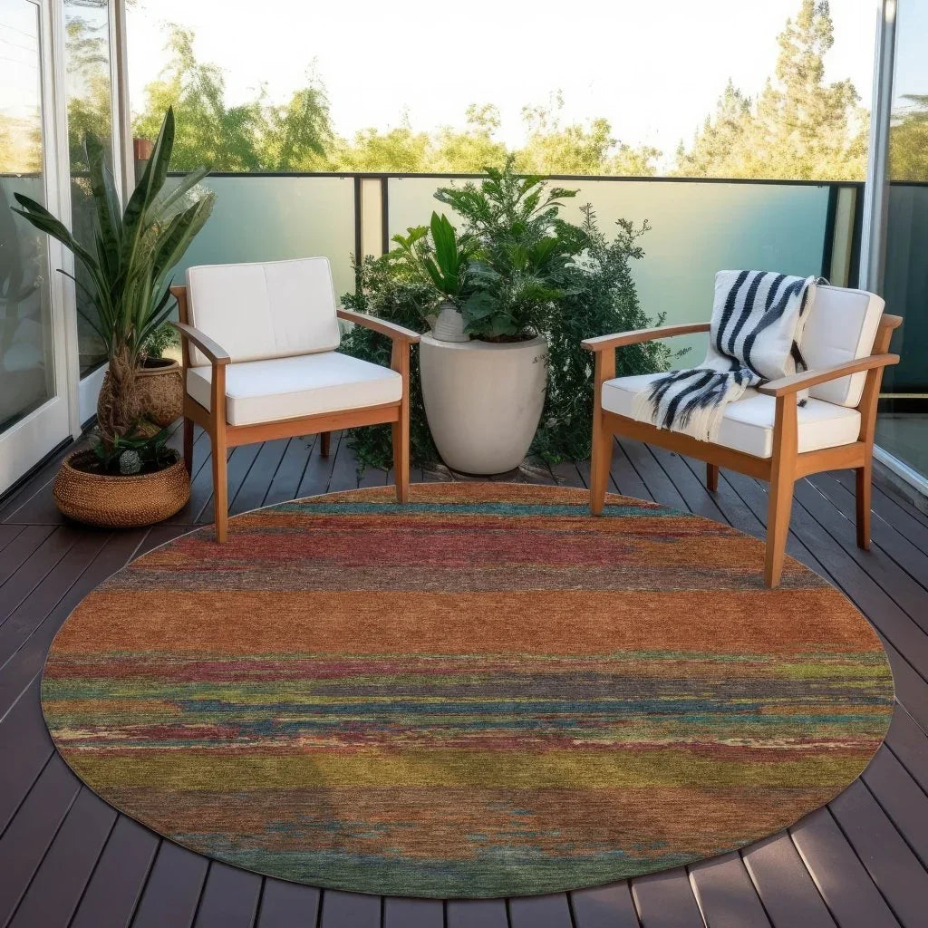 Temira Orange Washable Indoor - Outdoor Rug - LOOMLAN - LOOMLAN Rugs - Outdoor Rugs