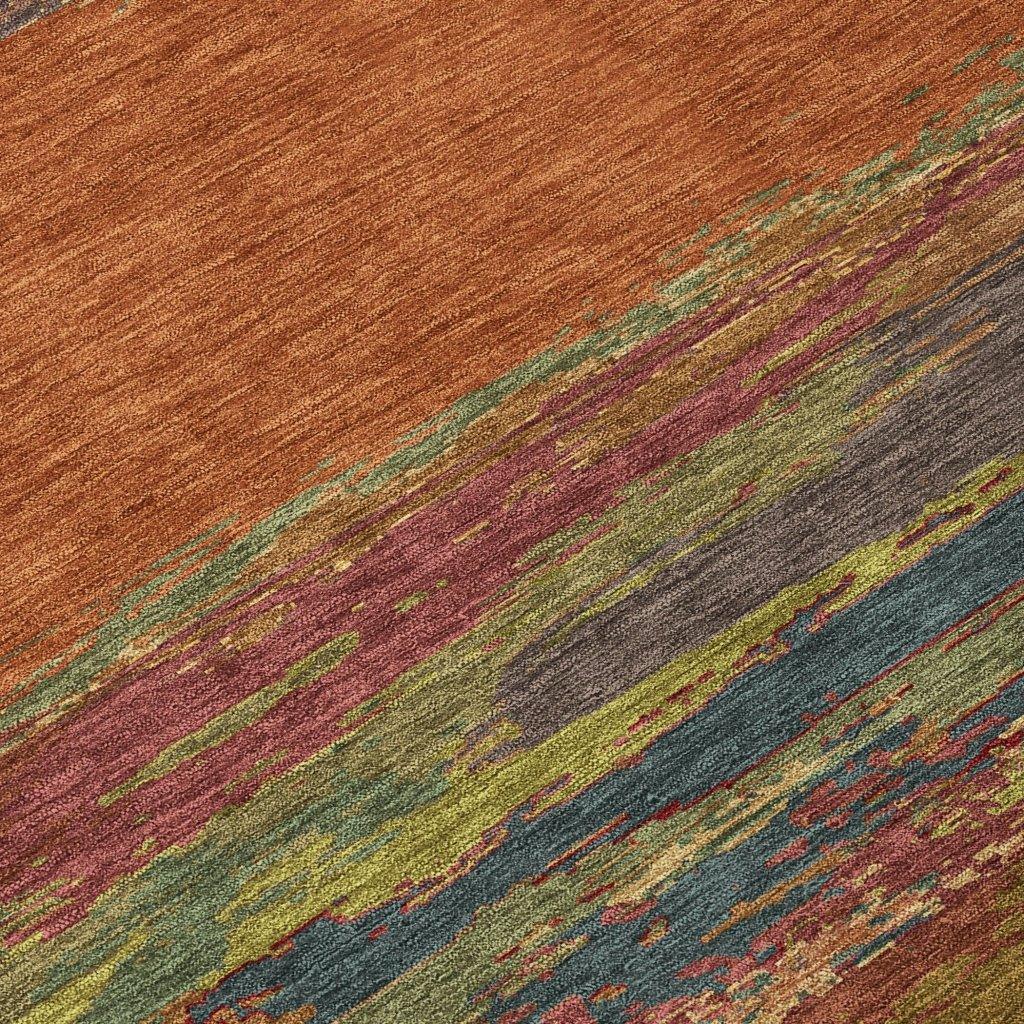 Temira Orange Washable Indoor - Outdoor Rug - LOOMLAN - LOOMLAN Rugs - Outdoor Rugs