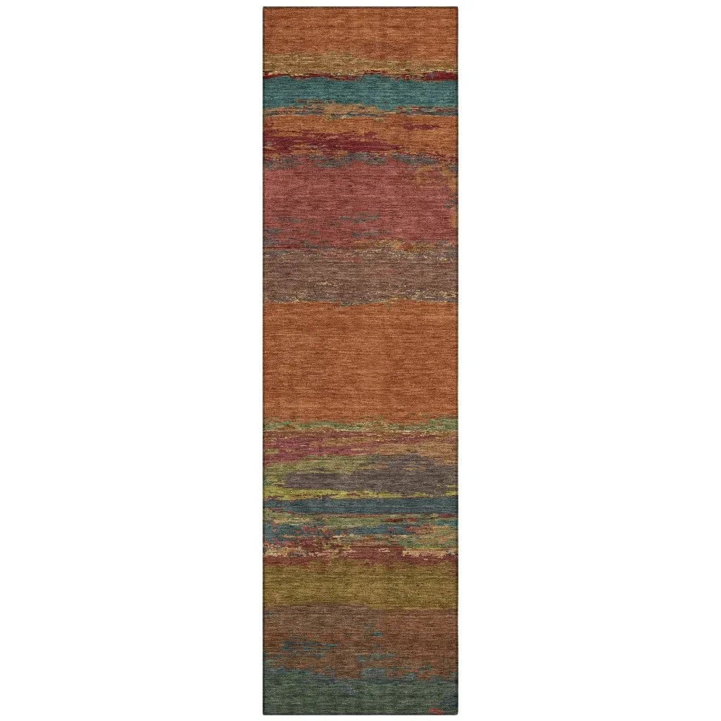Temira Orange Washable Indoor - Outdoor Rug - LOOMLAN - LOOMLAN Rugs - Outdoor Rugs