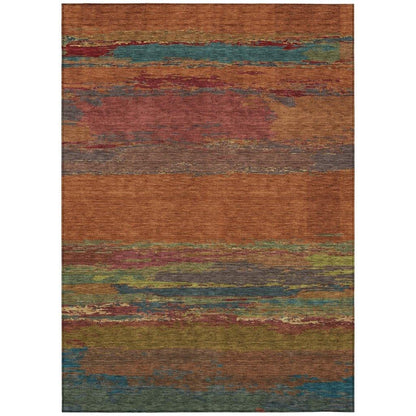 Temira Orange Washable Indoor - Outdoor Rug - LOOMLAN - LOOMLAN Rugs - Outdoor Rugs