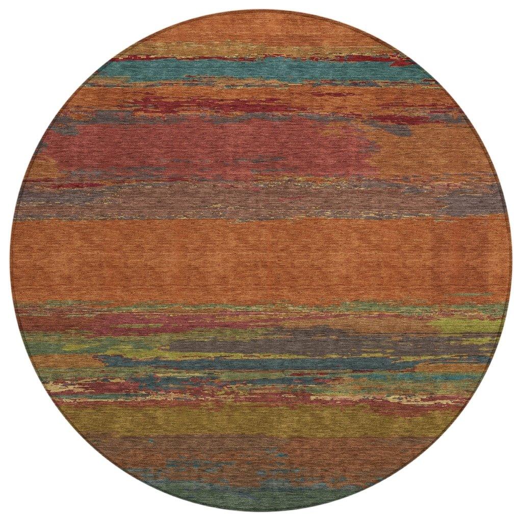 Temira Orange Washable Indoor - Outdoor Rug - LOOMLAN - LOOMLAN Rugs - Outdoor Rugs