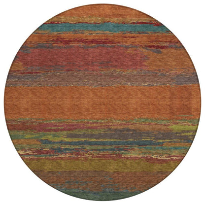 Temira Orange Washable Indoor - Outdoor Rug - LOOMLAN - LOOMLAN Rugs - Outdoor Rugs