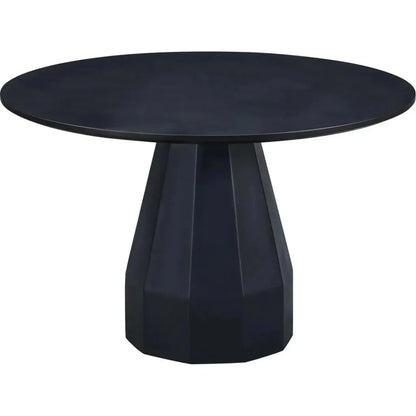 Templo Concrete & Black Outdoor Round Dining Table-Outdoor Dining Tables-Moe's Home-LOOMLAN