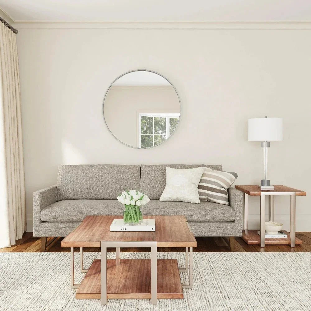 Tennison Wood Silver Table Lamp - LOOMLAN - Bassett Mirror - Table Lamps