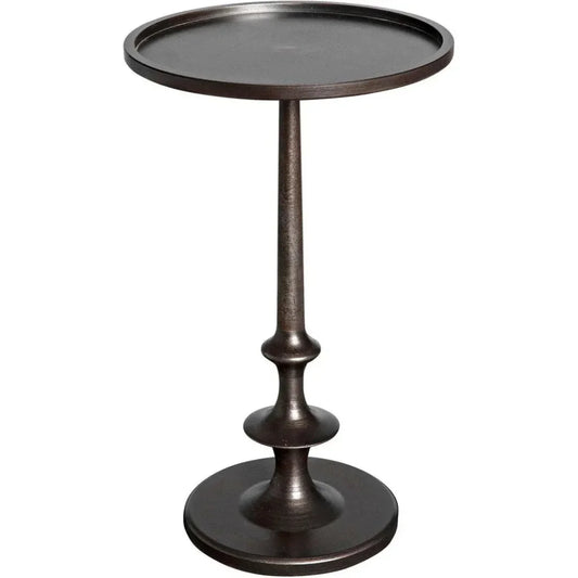 Terni Iron Round Side Table - LOOMLAN - Noir - Side Tables