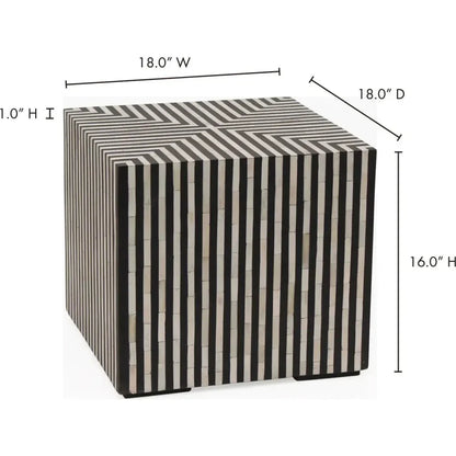 Terning Art Deco Bone Veneer Resin Accent Small Table - LOOMLAN - Moe's Home - Side Tables