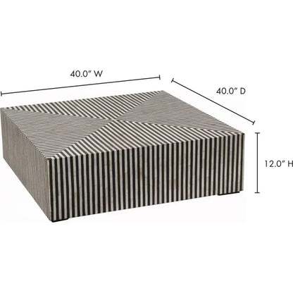 Terning Art Deco Bone Veneer Resin Square Coffee Table - LOOMLAN - Moe's Home - Coffee Tables