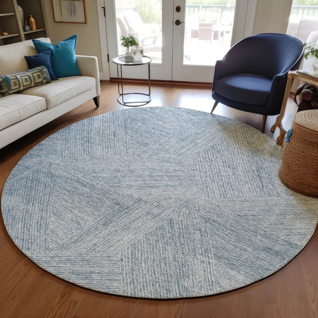 Terra Blue Washable Indoor-Outdoor Rug-Outdoor Rugs-LOOMLAN Rugs-LOOMLAN