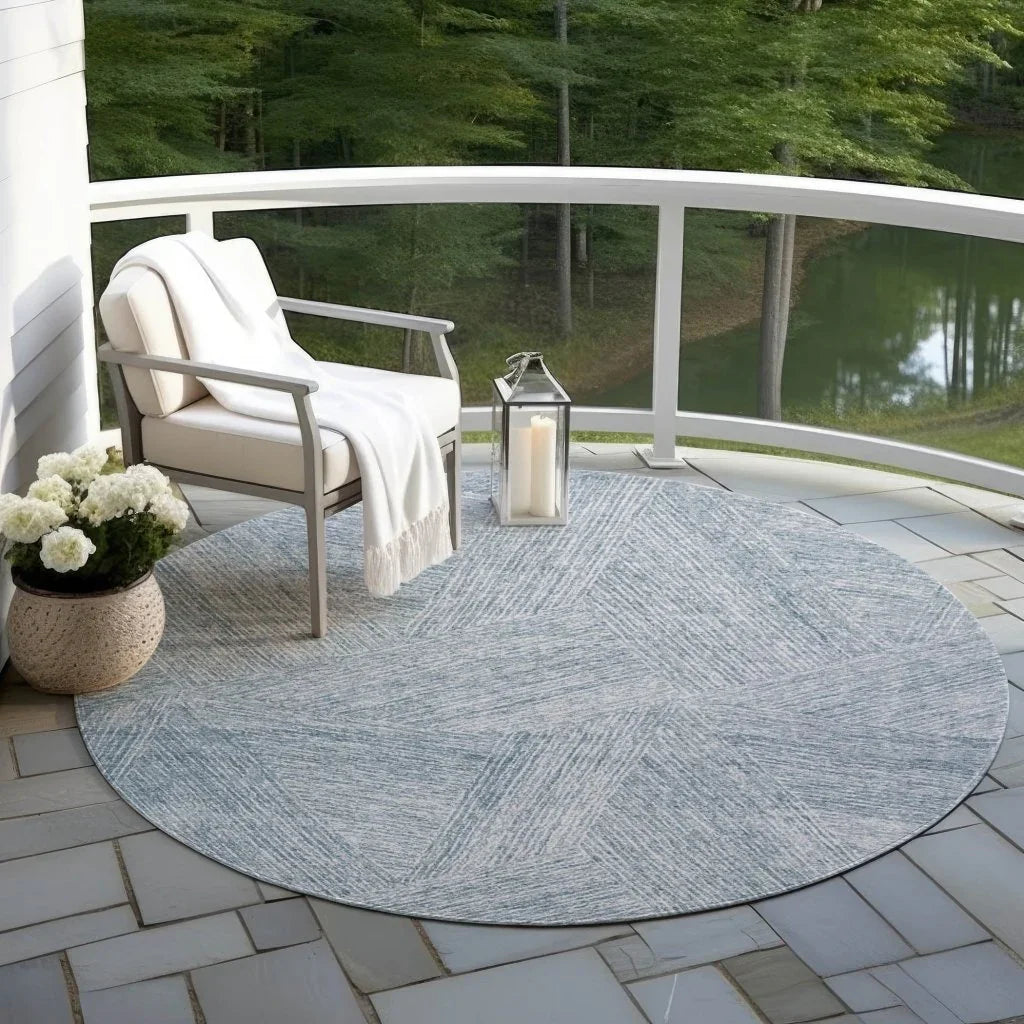 Terra Blue Washable Indoor-Outdoor Rug-Outdoor Rugs-LOOMLAN Rugs-LOOMLAN