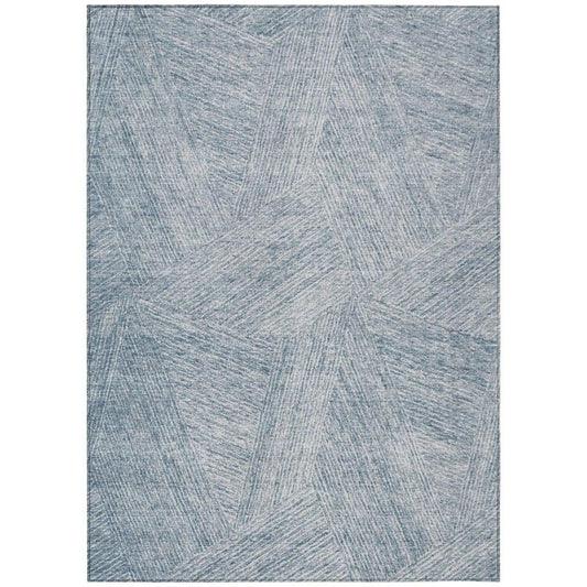 Terra Blue Washable Indoor-Outdoor Rug-Outdoor Rugs-LOOMLAN Rugs-2'6" x 3'10"-LOOMLAN