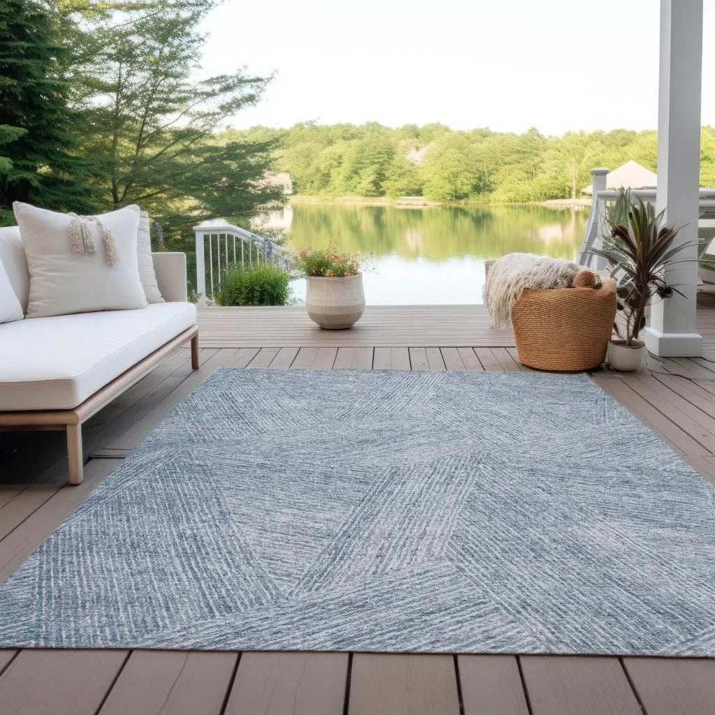 Terra Blue Washable Indoor-Outdoor Rug-Outdoor Rugs-LOOMLAN Rugs-LOOMLAN