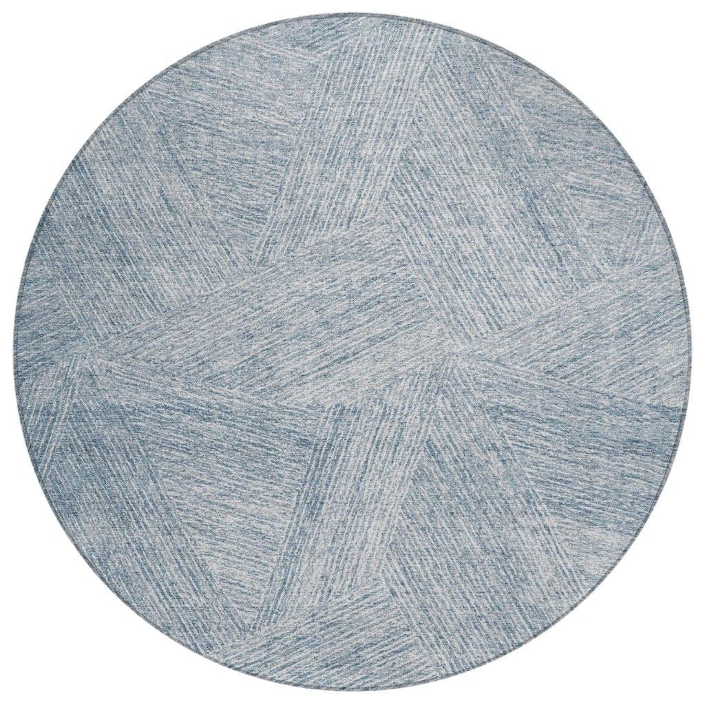Terra Blue Washable Indoor-Outdoor Rug-Outdoor Rugs-LOOMLAN Rugs-8' x 8'-LOOMLAN