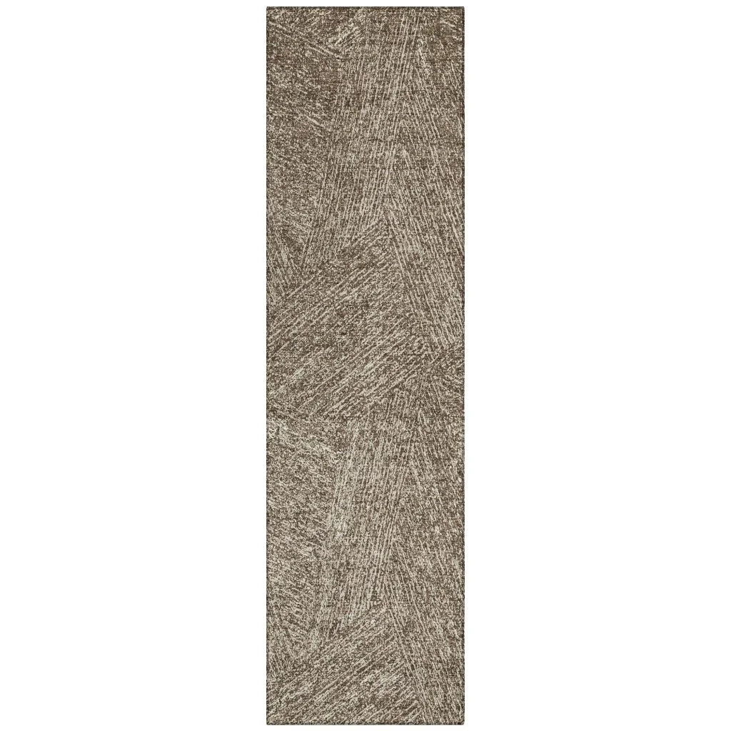 Terra Chocolate Washable Indoor-Outdoor Rug-Outdoor Rugs-LOOMLAN Rugs-2'3" x 7'6"-LOOMLAN