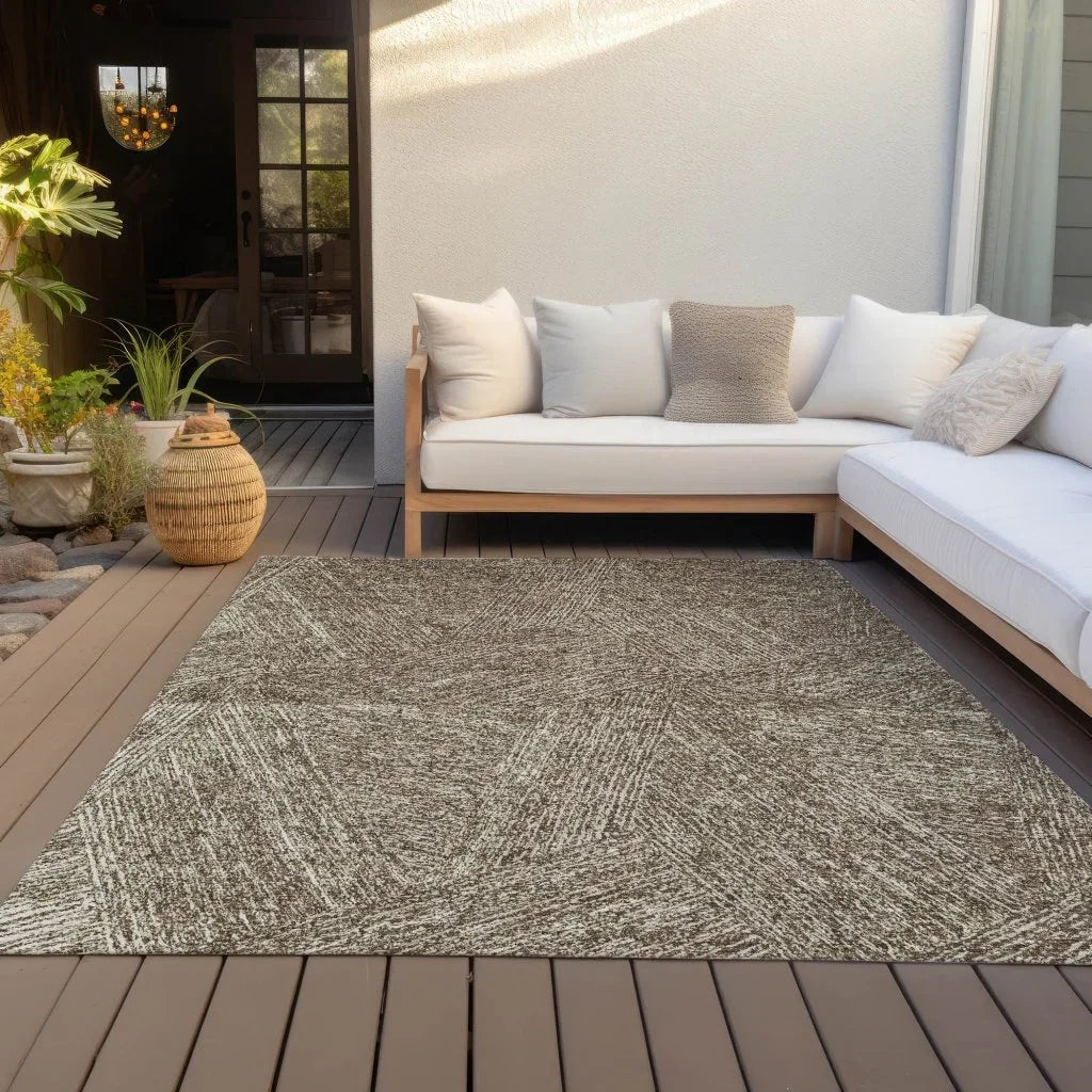 Terra Chocolate Washable Indoor-Outdoor Rug-Outdoor Rugs-LOOMLAN Rugs-LOOMLAN