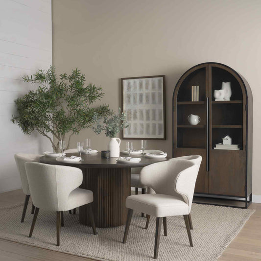 Terra Fluted Dining Table Set with Sloan Cabinet