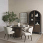 Terra Fluted Round Dining Table Set with Sloan Cabinet