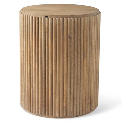 Terra Fluted Wooden Side Table
