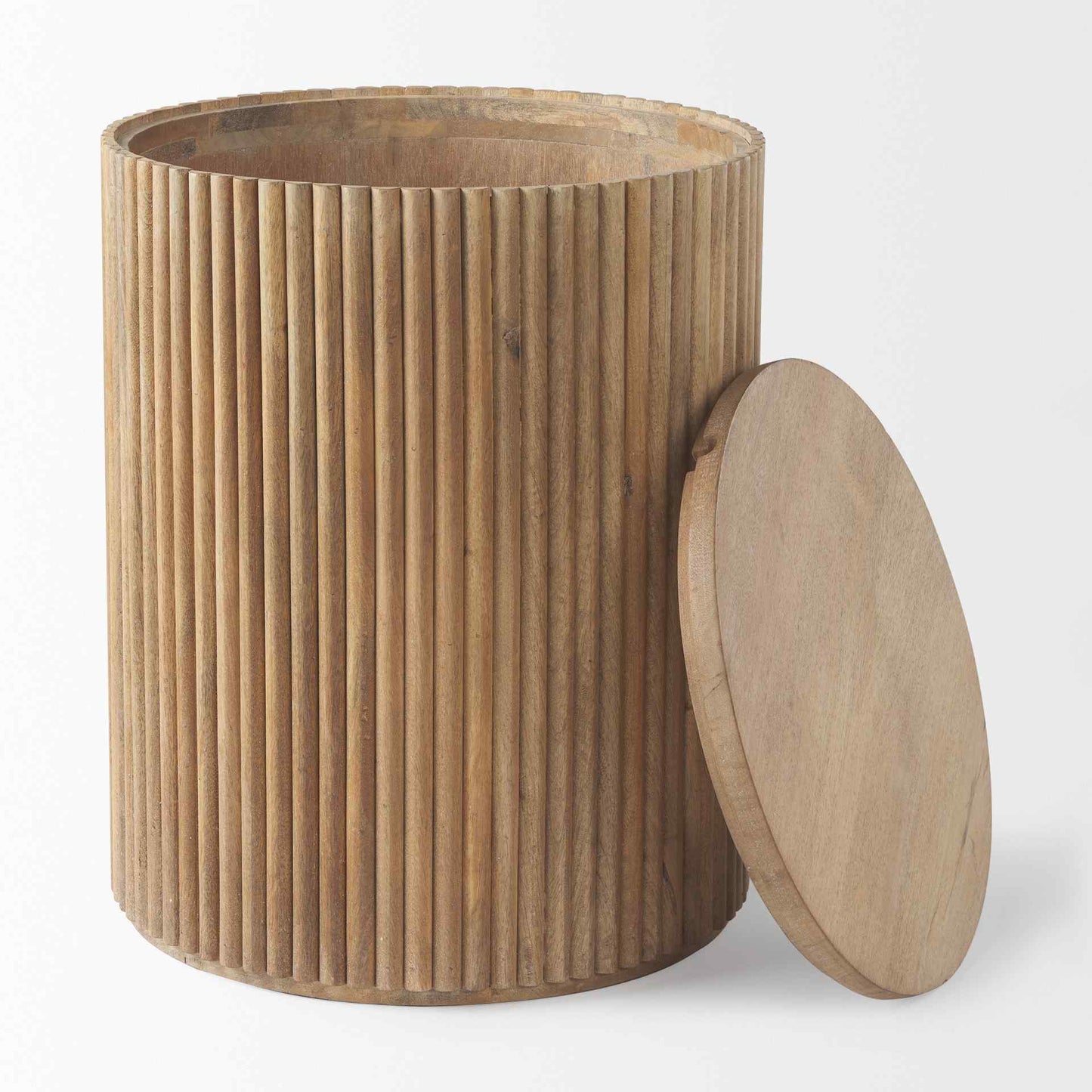 Terra Fluted Wooden Side Table