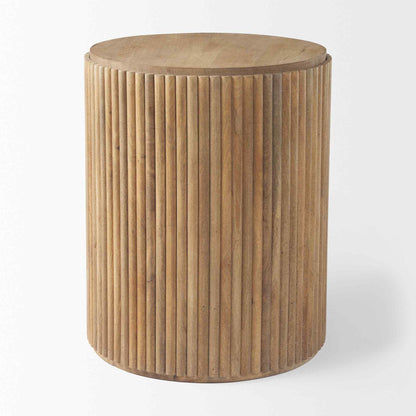 Terra Fluted Wooden Side Table