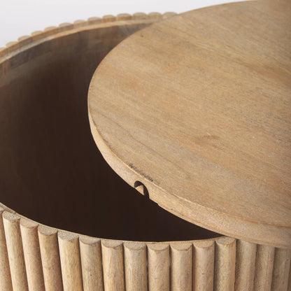Terra Fluted Wooden Side Table