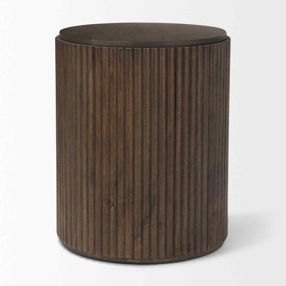 Terra Fluted Wooden Side Table