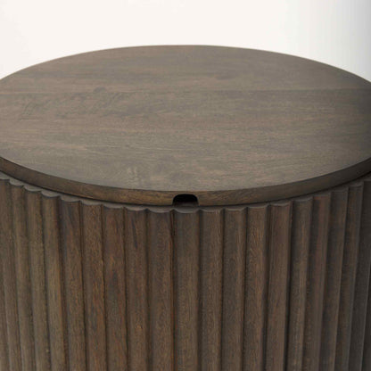 Terra Fluted Wooden Side Table