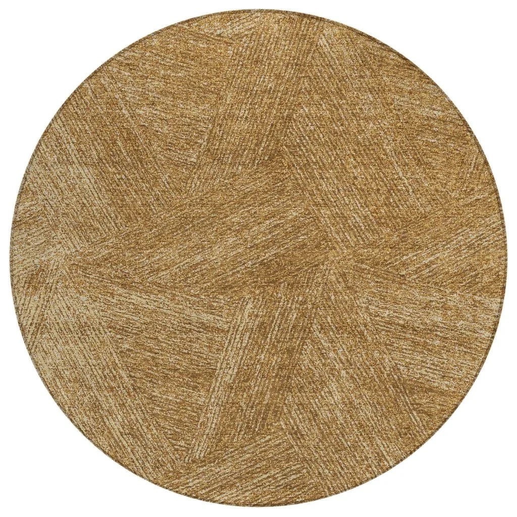 Terra Gold Washable Indoor-Outdoor Rug-Outdoor Rugs-LOOMLAN Rugs-8' x 8'-LOOMLAN