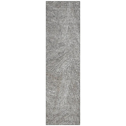 Terra Gray Washable Indoor-Outdoor Rug-Outdoor Rugs-LOOMLAN Rugs-2'3" x 7'6"-LOOMLAN
