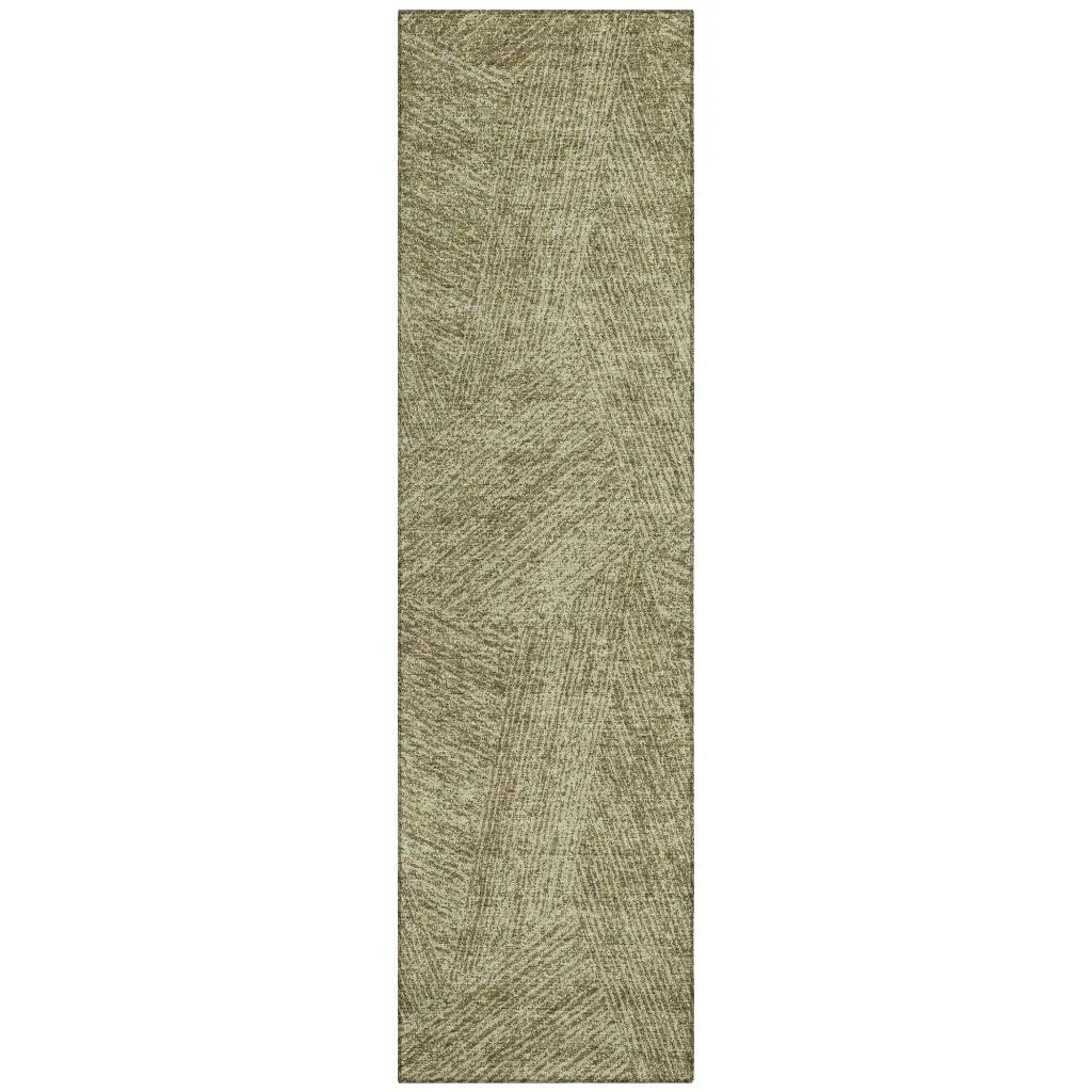 Terra Green Washable Indoor-Outdoor Rug-Outdoor Rugs-LOOMLAN Rugs-2'3" x 7'6"-LOOMLAN