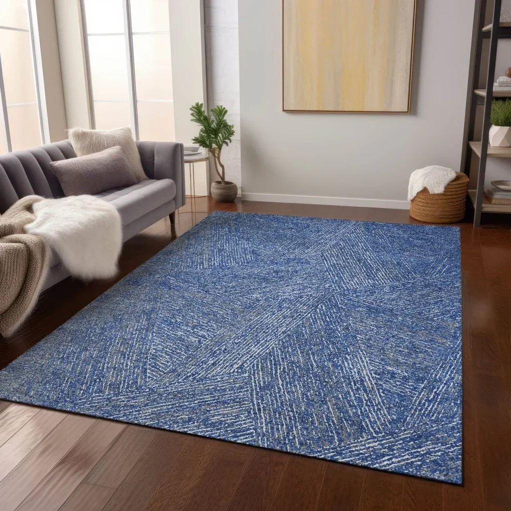 Terra Navy Washable Indoor-Outdoor Rug-Outdoor Rugs-LOOMLAN Rugs-LOOMLAN