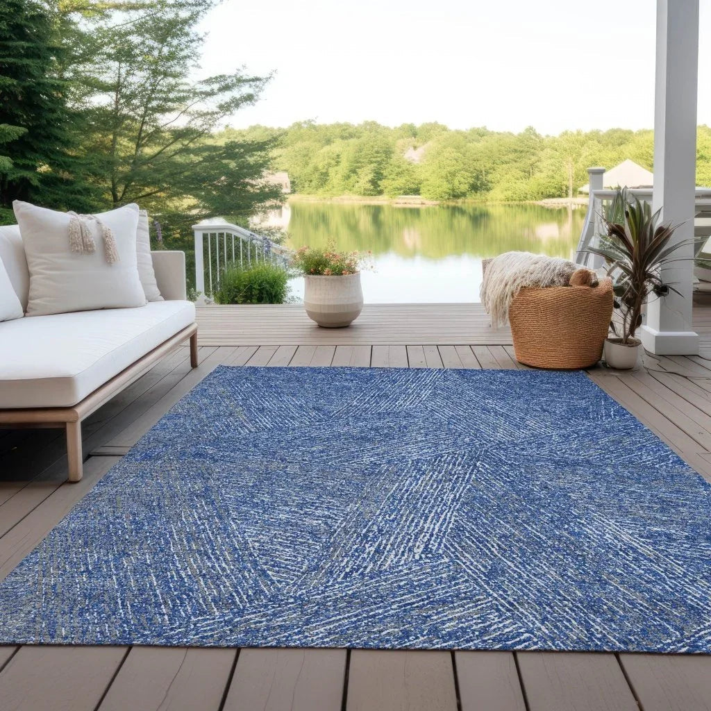 Terra Navy Washable Indoor-Outdoor Rug-Outdoor Rugs-LOOMLAN Rugs-LOOMLAN